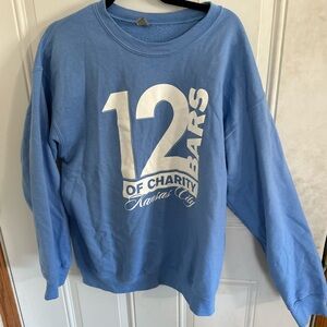 Gildan Light Blue Crewneck Sweatshirt with White Graphic